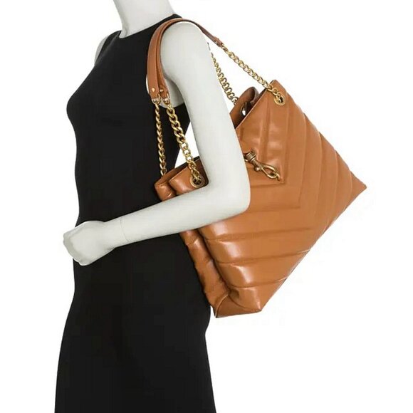 NWT Rebecca Minkoff Edie MAXI LARGE Leather Shoulder Tote Caramello AUTHENTIC - Picture 6 of 11